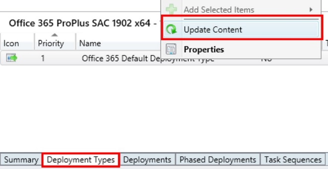 Screenshot der Configuration Manager-Konsole