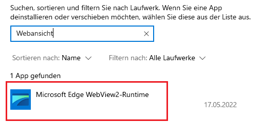 Der Screenshot zeigt das Suchfeld in Ihren Windows-Einstellungen.