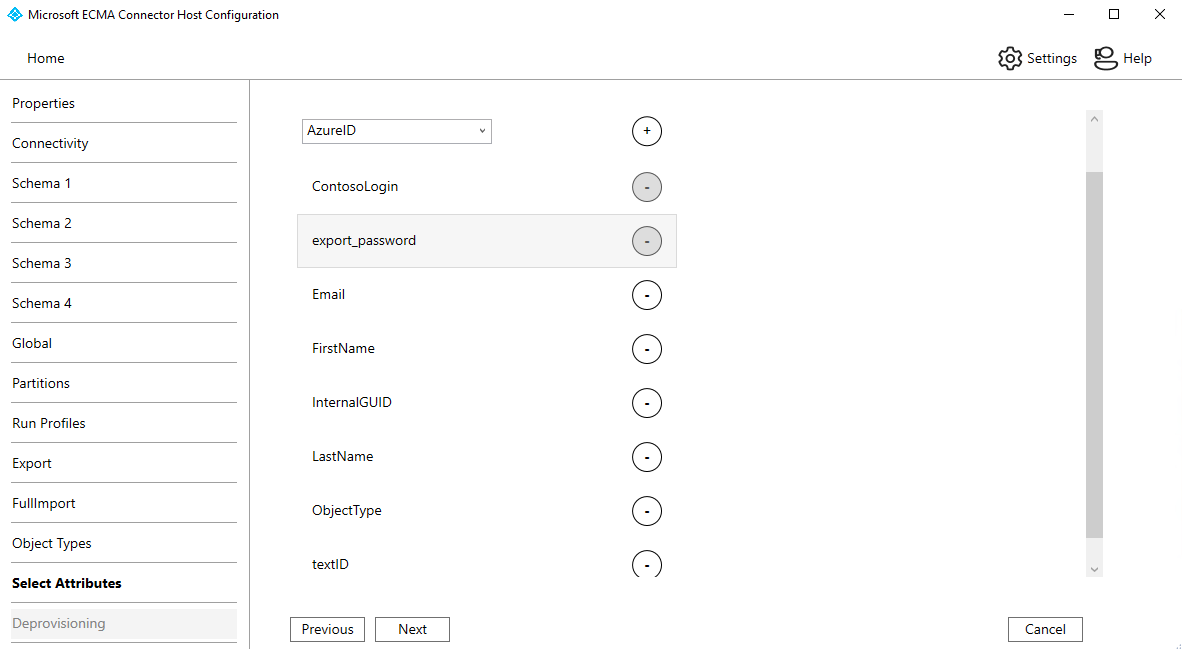 Screenshot of attribute dropdown list.