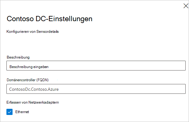 Konfigurieren Sie die Sensordetails.