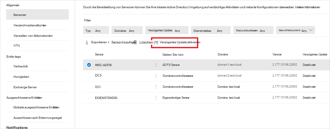 Aktivieren Sie das verzögerte Update.