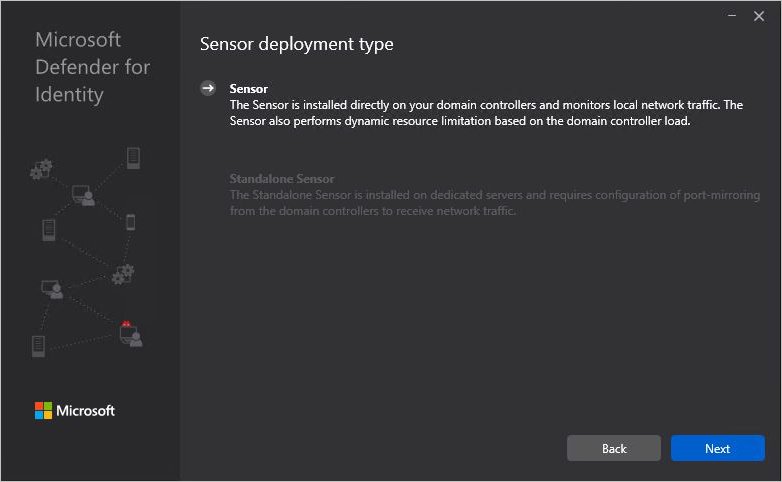 Screenshot: Installation des Defender for Identity-Sensors