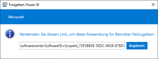 Freigeben einer App aus dem Software Center