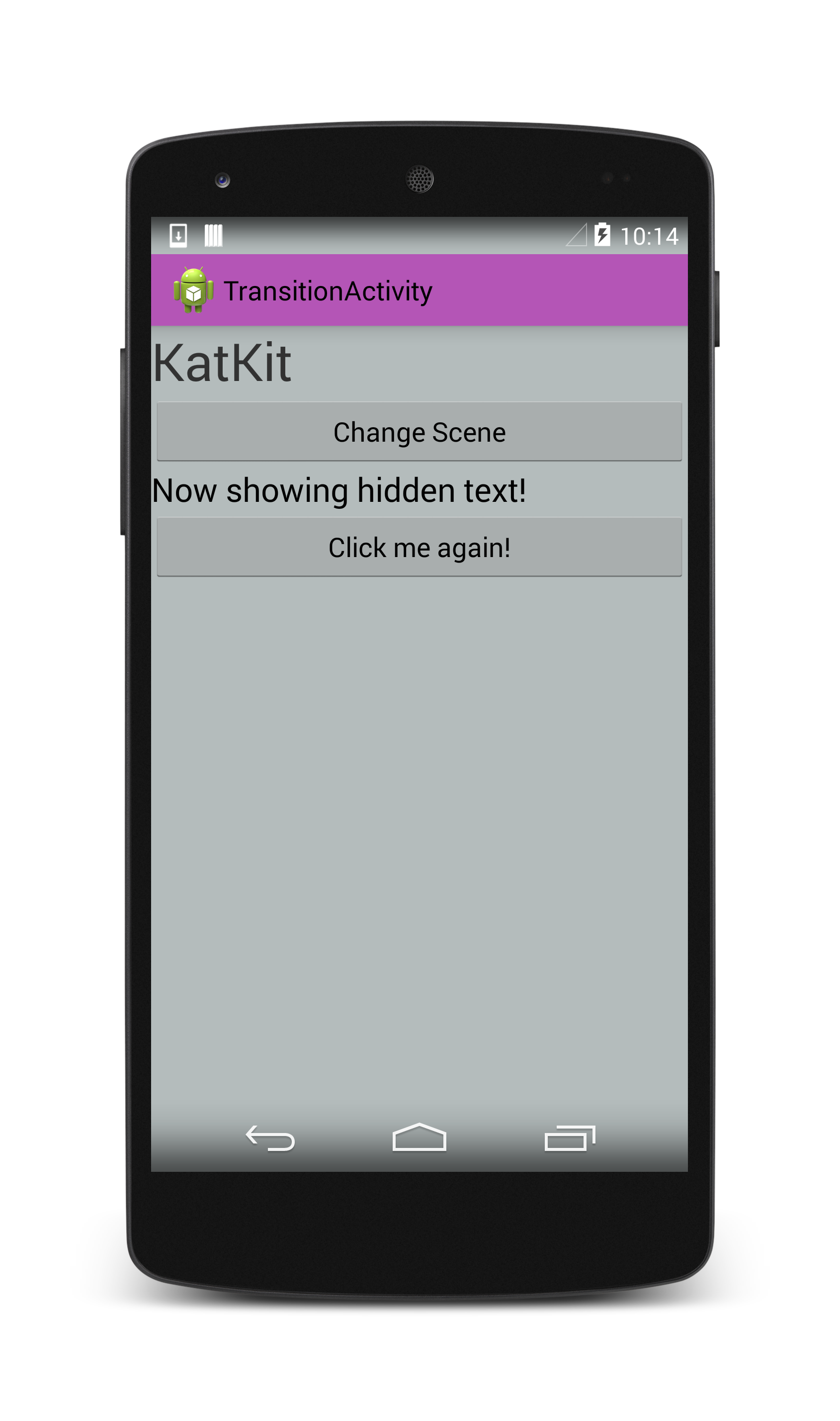 Screenshot der App nach dem Start der Animation