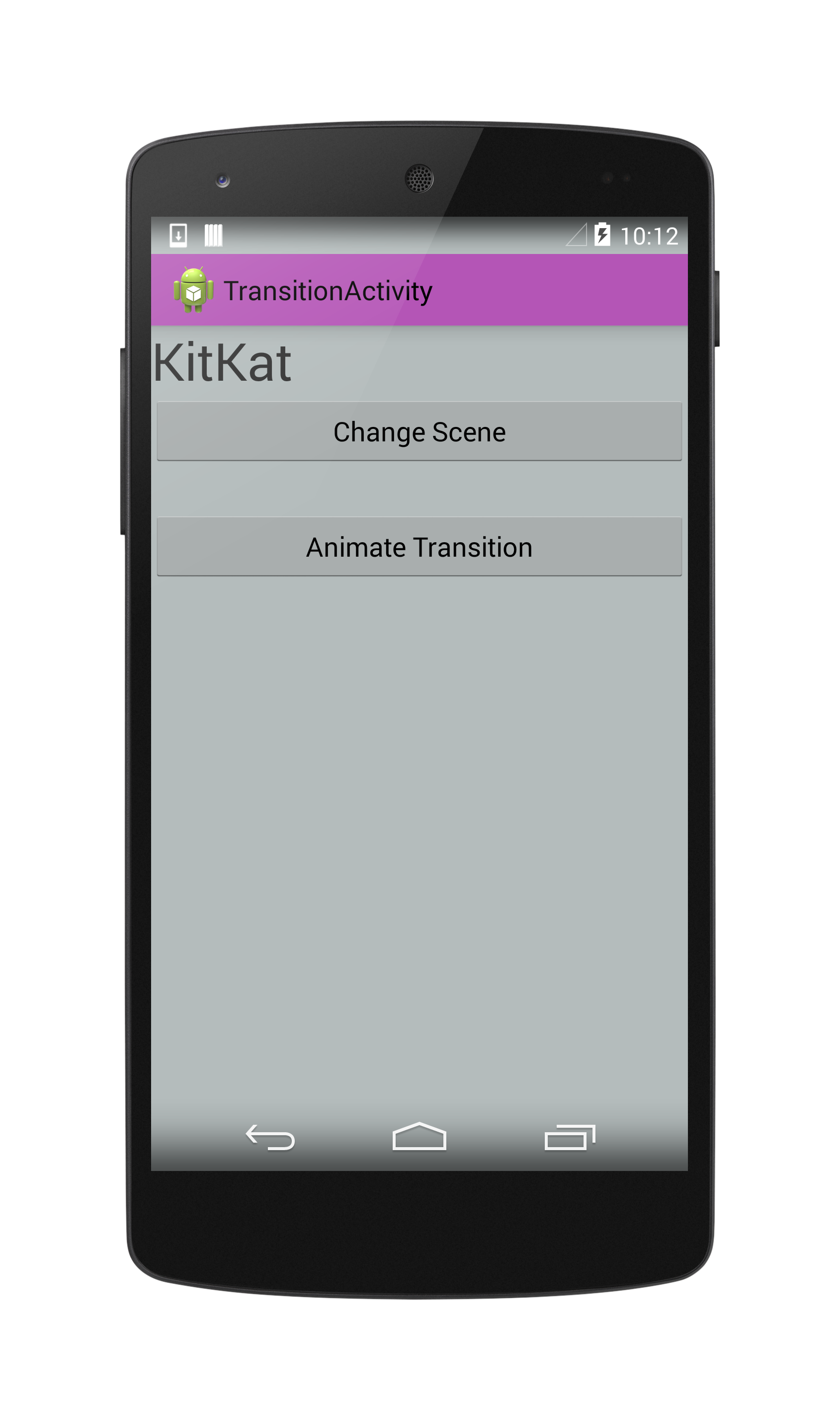 App-Screenshot vor dem Start der Animation
