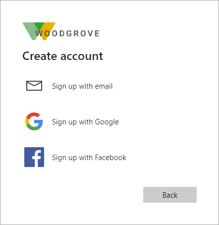 Screenshot des Anmeldebildschirms mit den Optionen für Google und Facebook