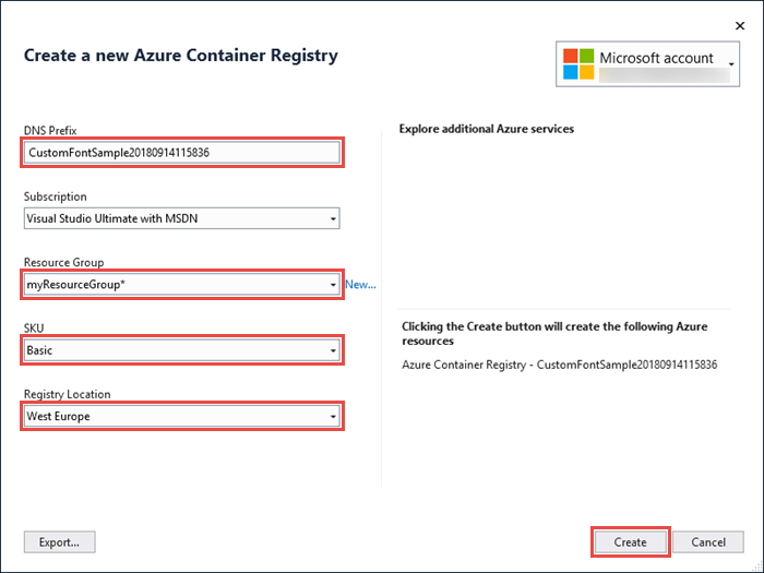 Konfigurieren der Azure Container Registry