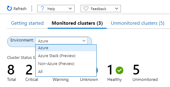 Screenshot that shows an Environment selector example.