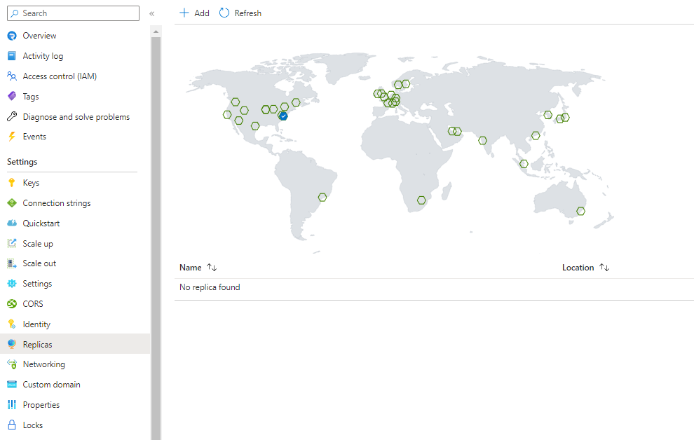 Screenshot des Erstellens eines Replikats für Azure SignalR Service im Portal.