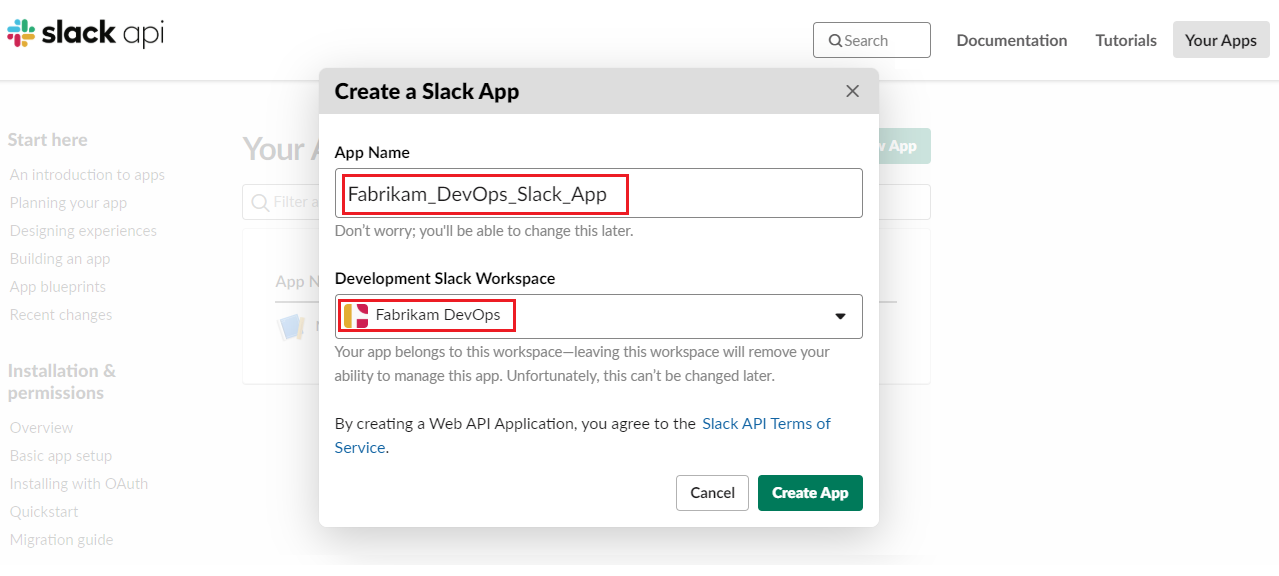 Slack-App Erstellen einer Slack-App