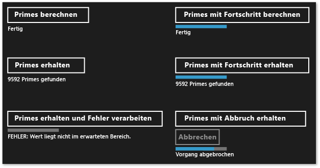 Windows Runtime Primes app.