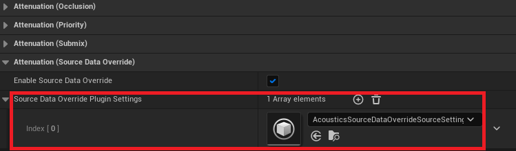 Attenuation source settings