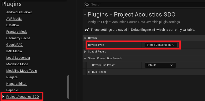 Stereo Convolution Project Settings