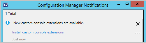 Neue benutzerdefinierte Konsolenerweiterungen sind verfügbar Benachrichtigung