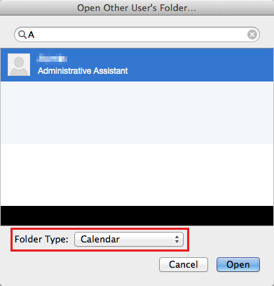 Screenshot, der den Vorgang zum Suchen des Benutzernamens zeigt, um den Ordner eines anderen Benutzers zu öffnen.