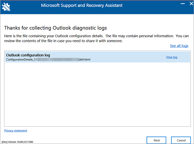 Der Screenshot zeigt, dass keine Option zum Senden der Dateien an Microsoft vorhanden ist.