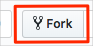 Screenshot von GitHub, gezeigt wird die Position der Schaltfläche „Forken“.