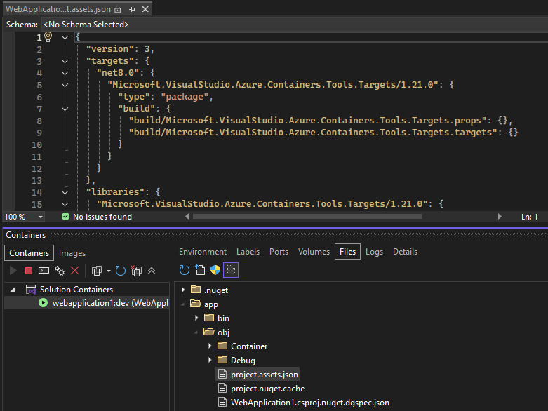 Screenshot: Zur Ansicht in Visual Studio geöffnete Datei