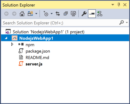 Screenshot of Solution Explorer in Visual Studio.