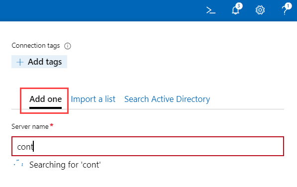Screenshot der Seite „Ressourcen hinzufügen“, wenn die Registerkarte „Eine hinzufügen“ ausgewählt ist.