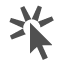 Cursor and sunburst icon