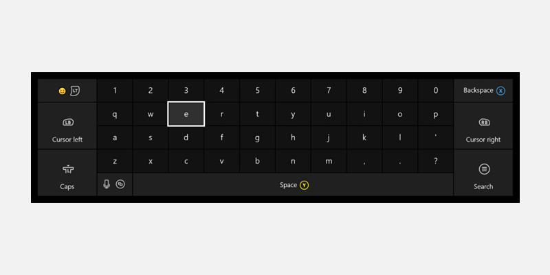 Xbox one onscreen keyboard