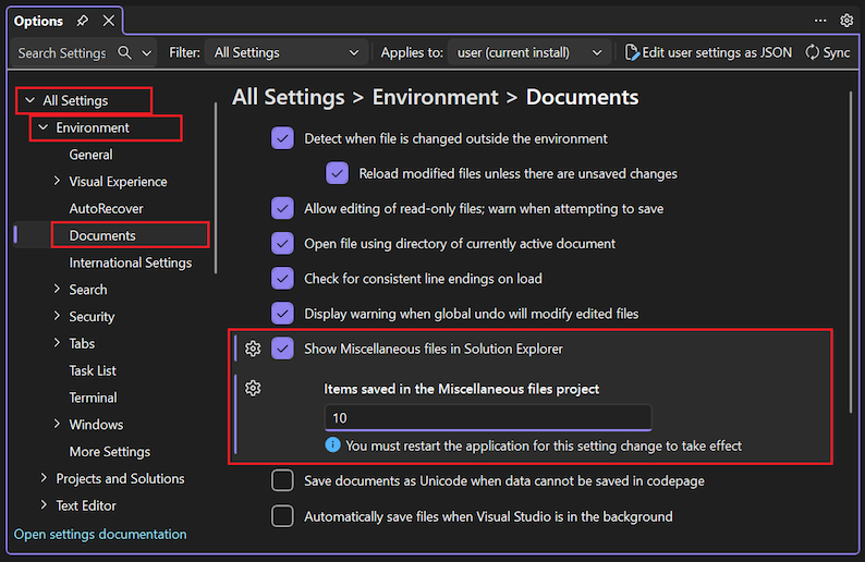 Screenshot, der zeigt, wie Sie die Option 
