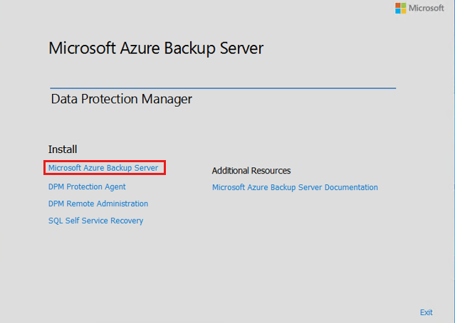 Screenshot des Setup-Assistenten von Microsoft Azure Backup.