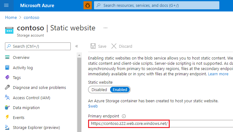 Metriken für statische Azure Storage-Websites