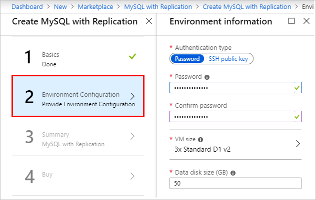 Umgebungskonfiguration: Erstellen einer MySQL-Instanz mit Replikation