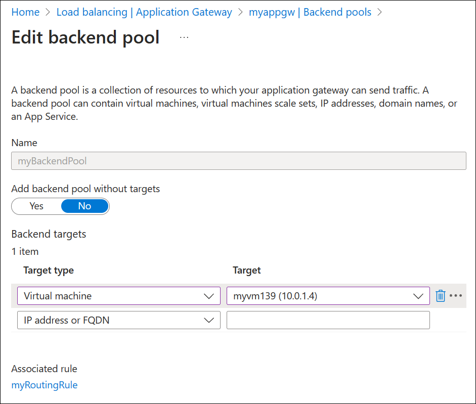 Hinzufügen eines Backend-Servers