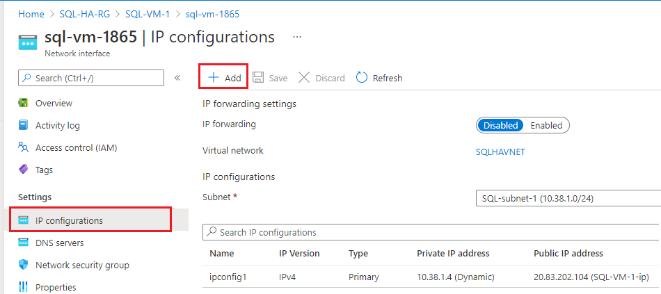 IP configurations