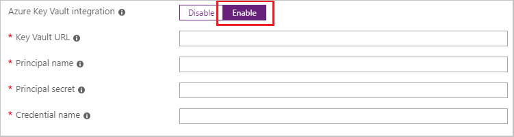 Screenshot der Azure Key Vault-Integration im Azure-Portal.