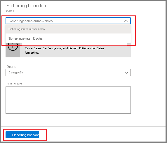 Select Retain Backup Data or Delete Backup Data