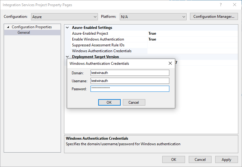 Windows authentication credentials