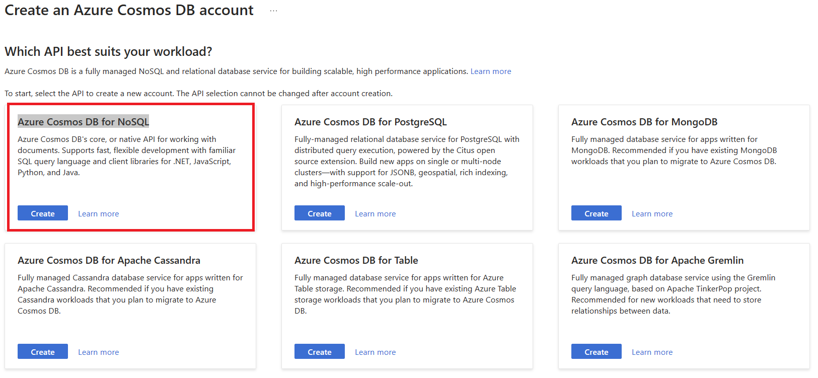 Screenshot der Azure-Portal, auf der die Seite