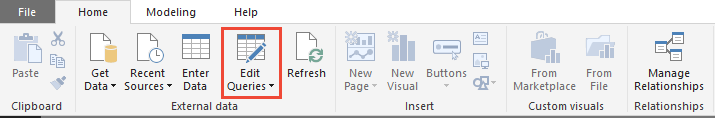 Screenshot der Power BI Desktop-Registerkarte