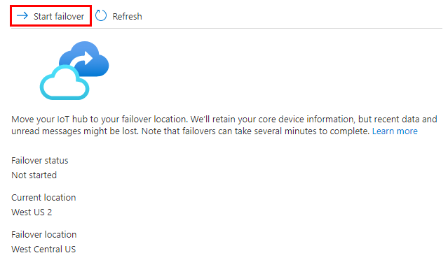 Screenshot des Bereichs „Manuelles Failover“.
