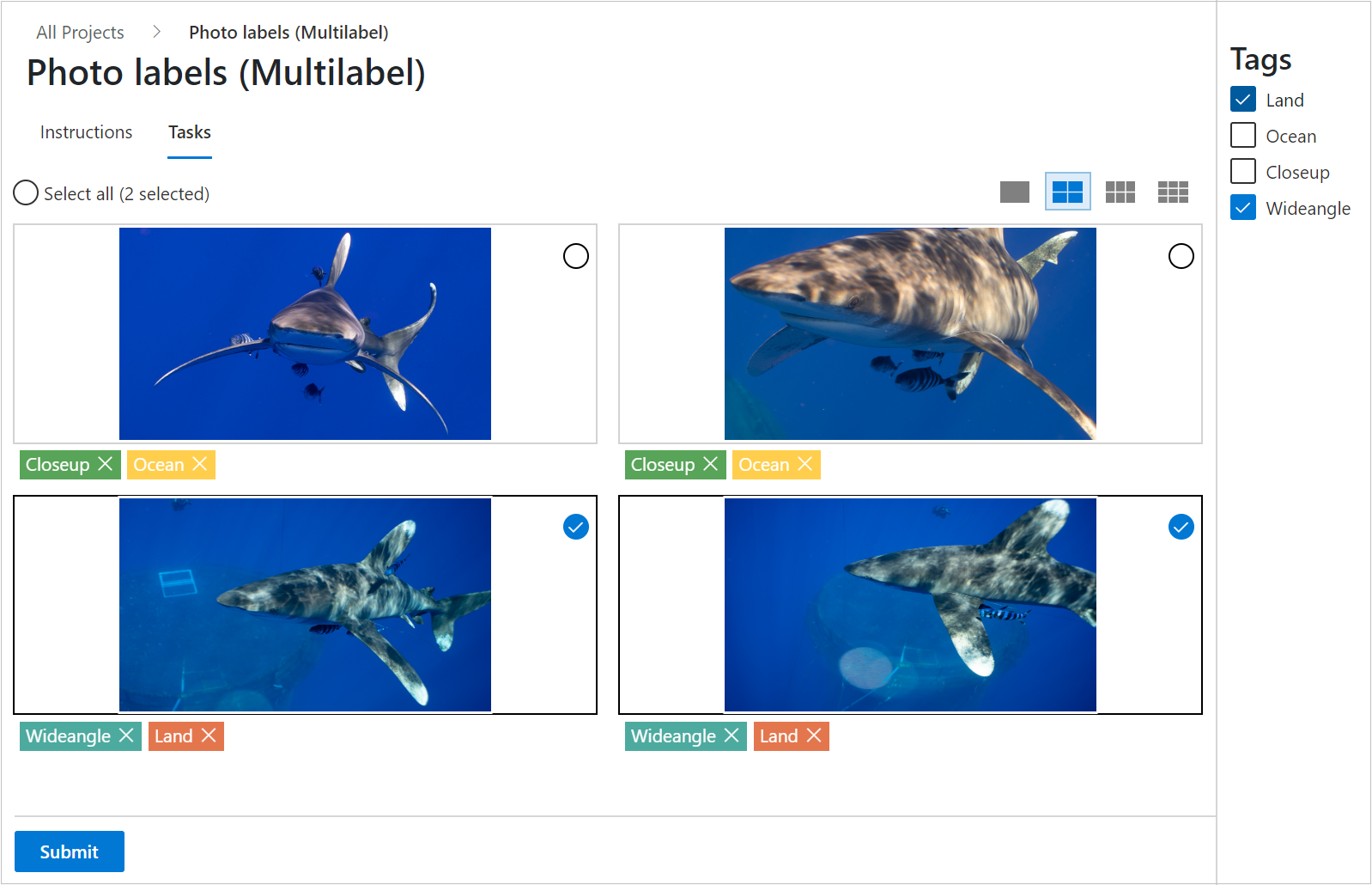 Screenshot: Löschen von Tags aus mehreren ausgewählten Bildern