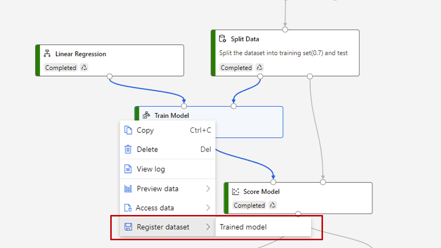 Screenshot: Speichern des trainierten Modells