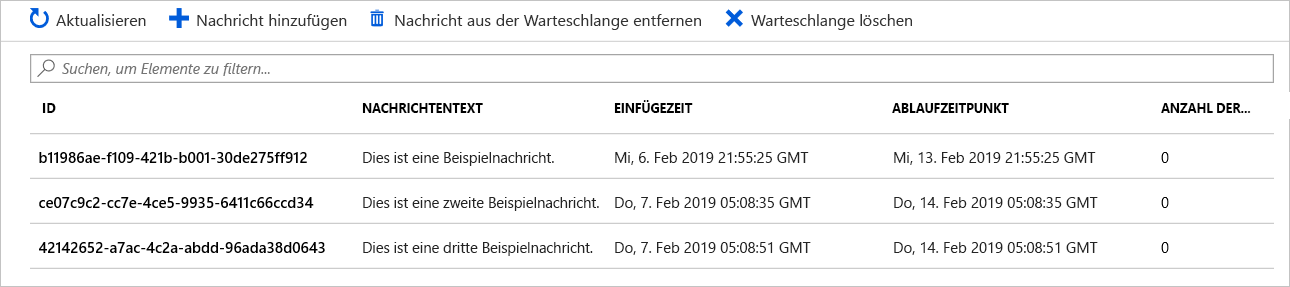 Screenshot der Nachrichteneigenschaften