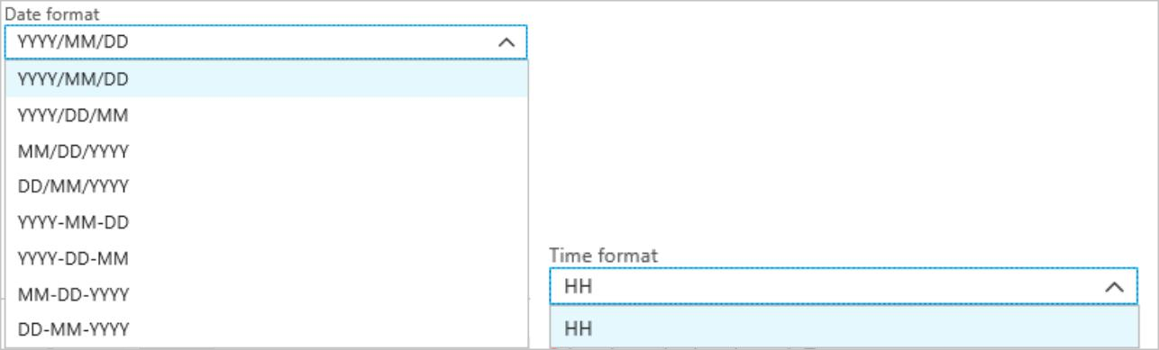 Screenshot: Alte DateTime-Formate von Stream Analytics.