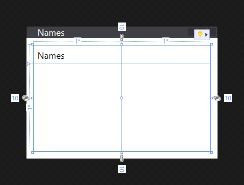 Eine WPF-App mit Abstand in einem Grid und einem Label-Steuerelement in der ersten Zeile