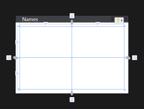 A WPF App mit festgelegtem Rand auf einem Raster