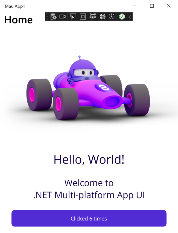 .NET MAUI-App, die unter Windows ausgeführt wird.