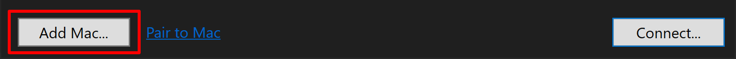 The Add Mac button in the Pair to Mac dialog.