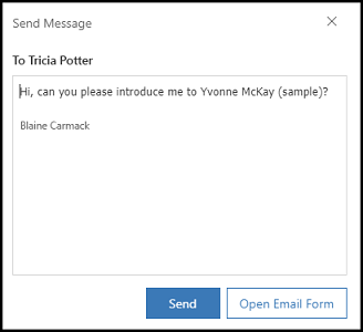 Screenshot eines Beispiels einer Einführungs-E-Mail