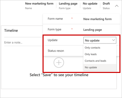 Keine Aktualisierung der Einstellungen für Marketing-Formulare Keine Aktualisierung in den Einstellungen der Marketing-Formulare.