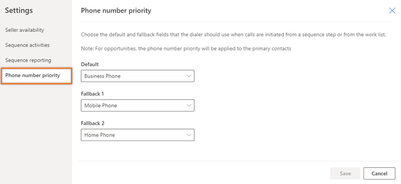 Konfigurieren Sie die Telefonnummernpriorität, um Kunden anzurufen.
