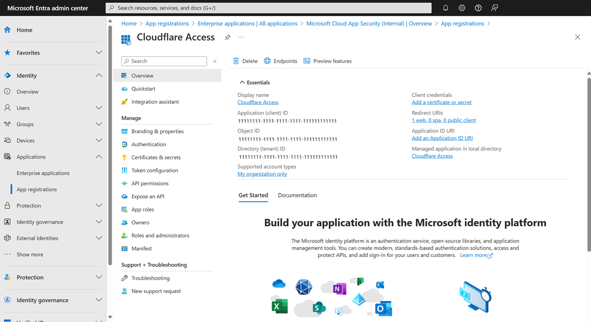 Screenshot des Bildschirms „Cloudflare Access“.